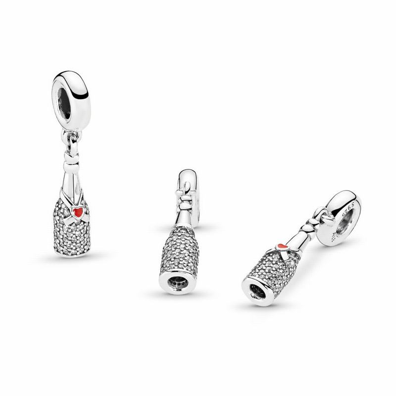 Pandora Celebration Time Dangle Charm Ireland - Sterling Silver/Enamel/Red/Cubic Zirconia - 851674VQ